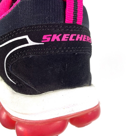 Sketchers Sketch-Air Running Shoes Womens Sz 7.5 Black Hot Pink Lace Up 11848 - Picture 12 of 16